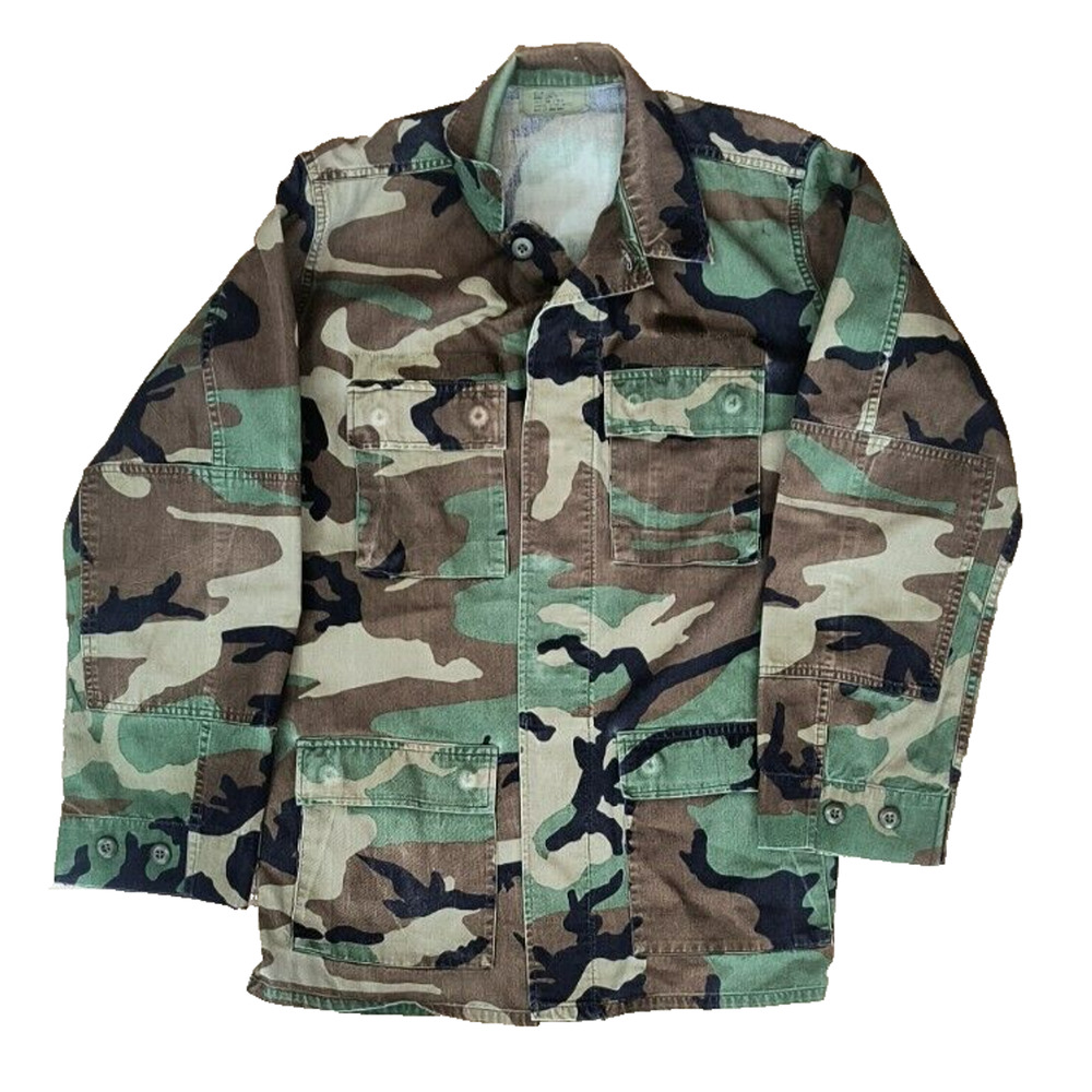 Vintage Military Woodland Camouflage Combat Jacket Medium X-Long(See Tag Pic)